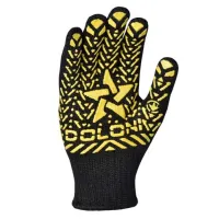 4080 Рукавички трикотажні чорні з жовтою зіркою розмір 12