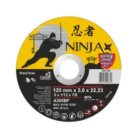 Диск відрізний 125х2,0мм по металу та нержавіючій сталі NINJA 