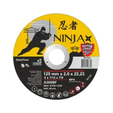 Диск відрізний 125х2,0мм по металу та нержавіючій сталі NINJA Диск відрізний 125х2,0мм по металу та нержавіючій сталі NINJA